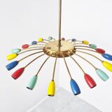 Lustre araignée en laiton XL, années 1950