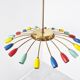 XL brass spider chandelier, 1950s