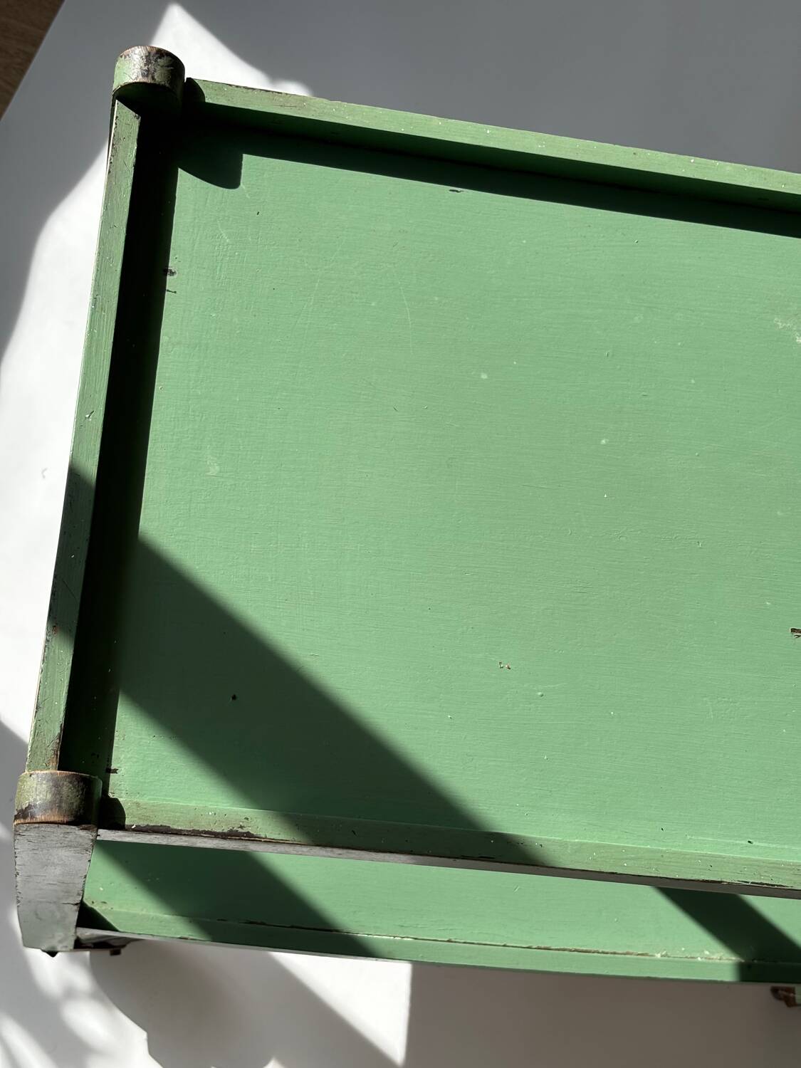 Painted wooden serving trolley, patinated, circa 1950