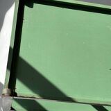 Painted wooden serving trolley, patinated, circa 1950