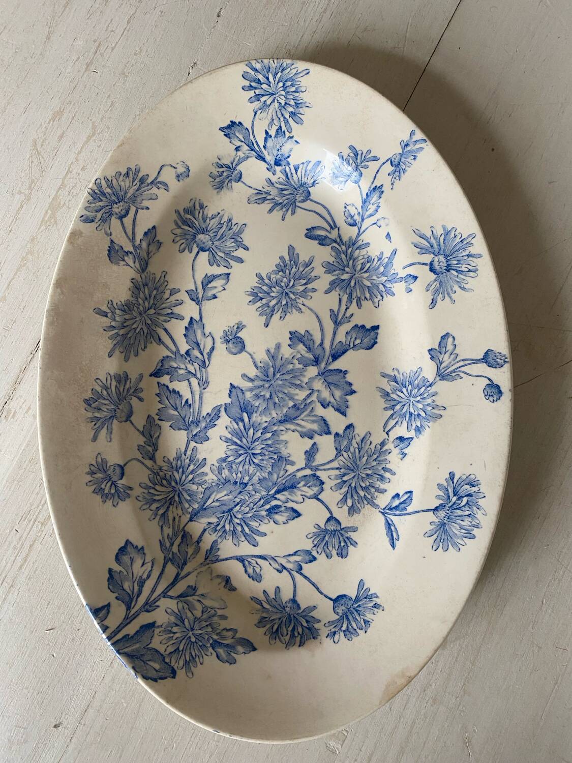 Longwy earthenware oval dish