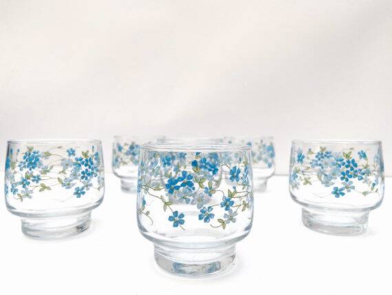 6 forget-me-not glasses