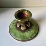 Scandinavian ART DECO candle holder in Bronze with verdigris patina
