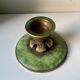 Scandinavian ART DECO candle holder in Bronze with verdigris patina