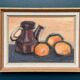 Original Swedish Oil on Panel – "Kattle and Oranges" by Herald – Signed – Dated 1966 – Framed Vintage Piece