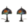Pair of Art Nouveau Tiffany lamps with leaded glass, 1990.