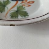 Pair of antique soup plates with hand-painted grape decoration