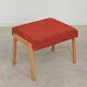 Ton bystrice stool (thonet) wood and orange patterned fabric 1960