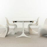 Extendable pedestal dining table by George Nelson for Herman Miller