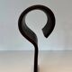 Important Pair of Modernist Wrought Iron Andirons with Ring Finials