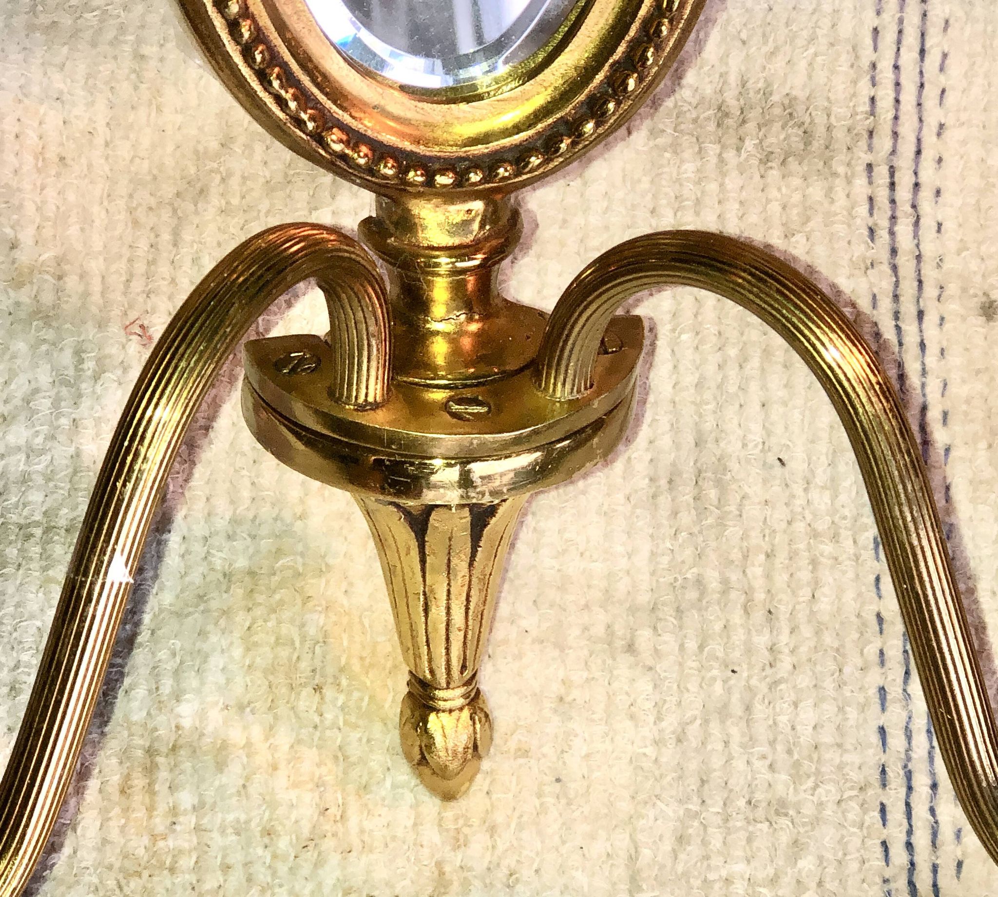 Louis XVI Wall Lamp Lucien Gau Mirror