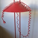1980s red metal floor lamp