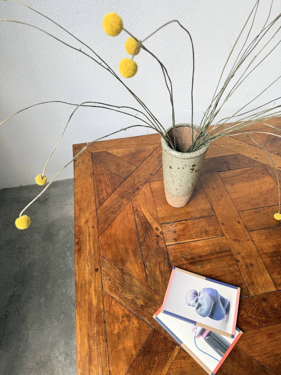 1940s inlaid oak coffee table