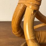 Lampe rotin forme cygne vintage