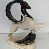 Large ceramic ram in Art Deco style by One Royal Art Art Brown and Whiting, 1960