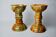Pair of onyx and brass candle holders, Italy, 1980