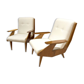 Pair of modern vintage armchairs 1950-60