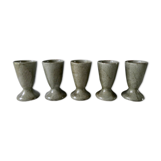 Set of 5 mazagrans made of khaki sandstone