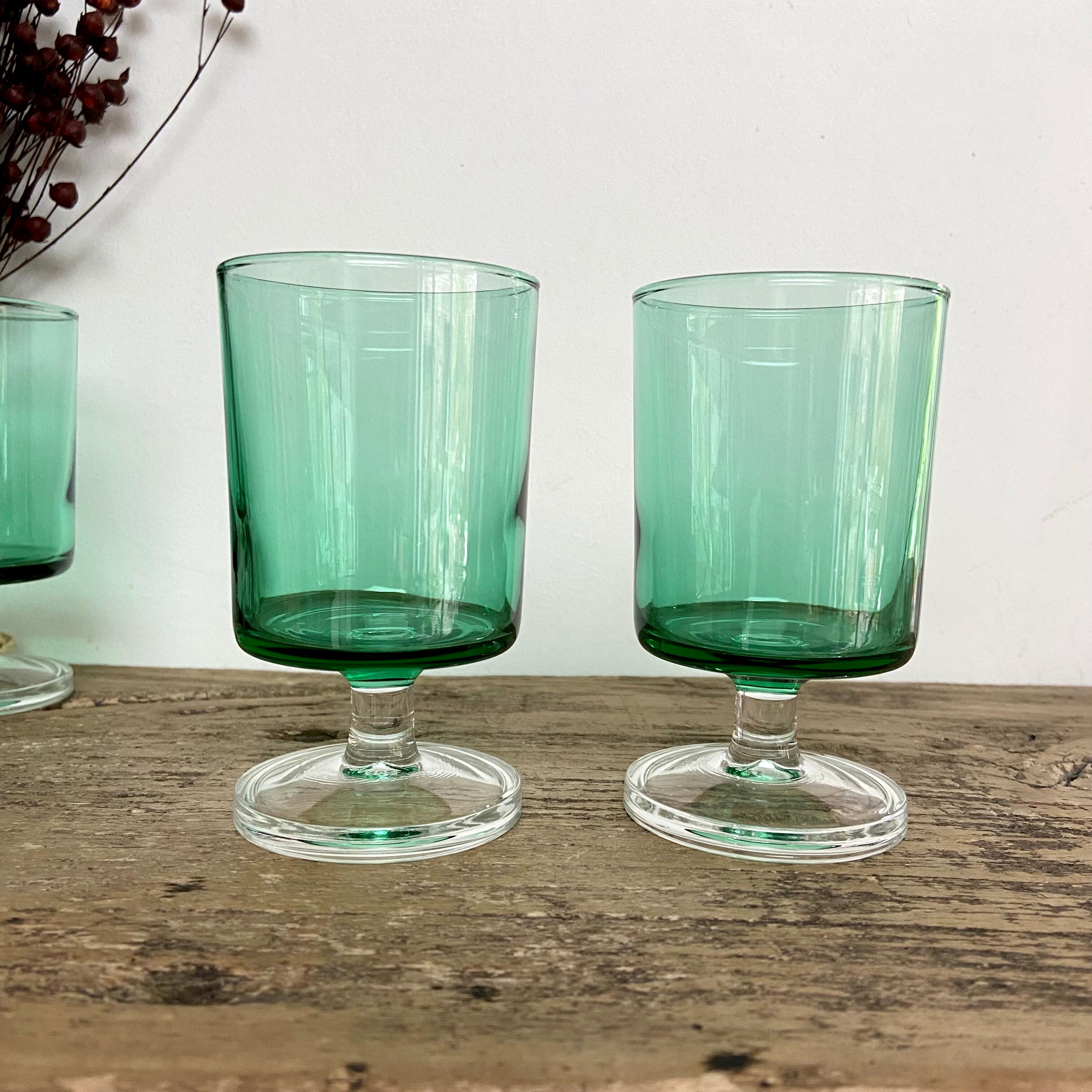 6 verres luminarc france vintage