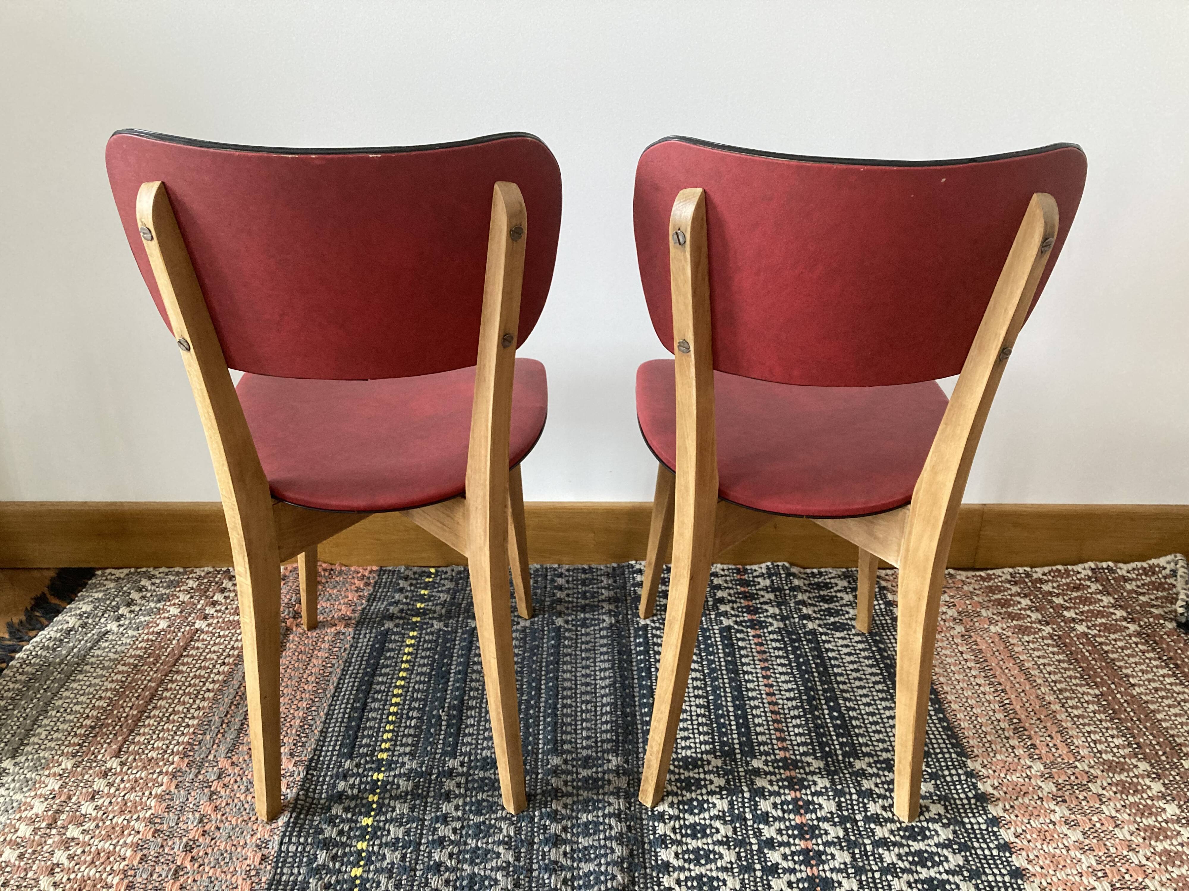Pair of red skai chairs