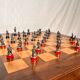 Table game chess vintage Napoleonic pawns metal