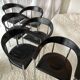 Set of 6 vintage arper chrome leather chairs