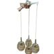 Vintage glass cascade chandelier with chrome.