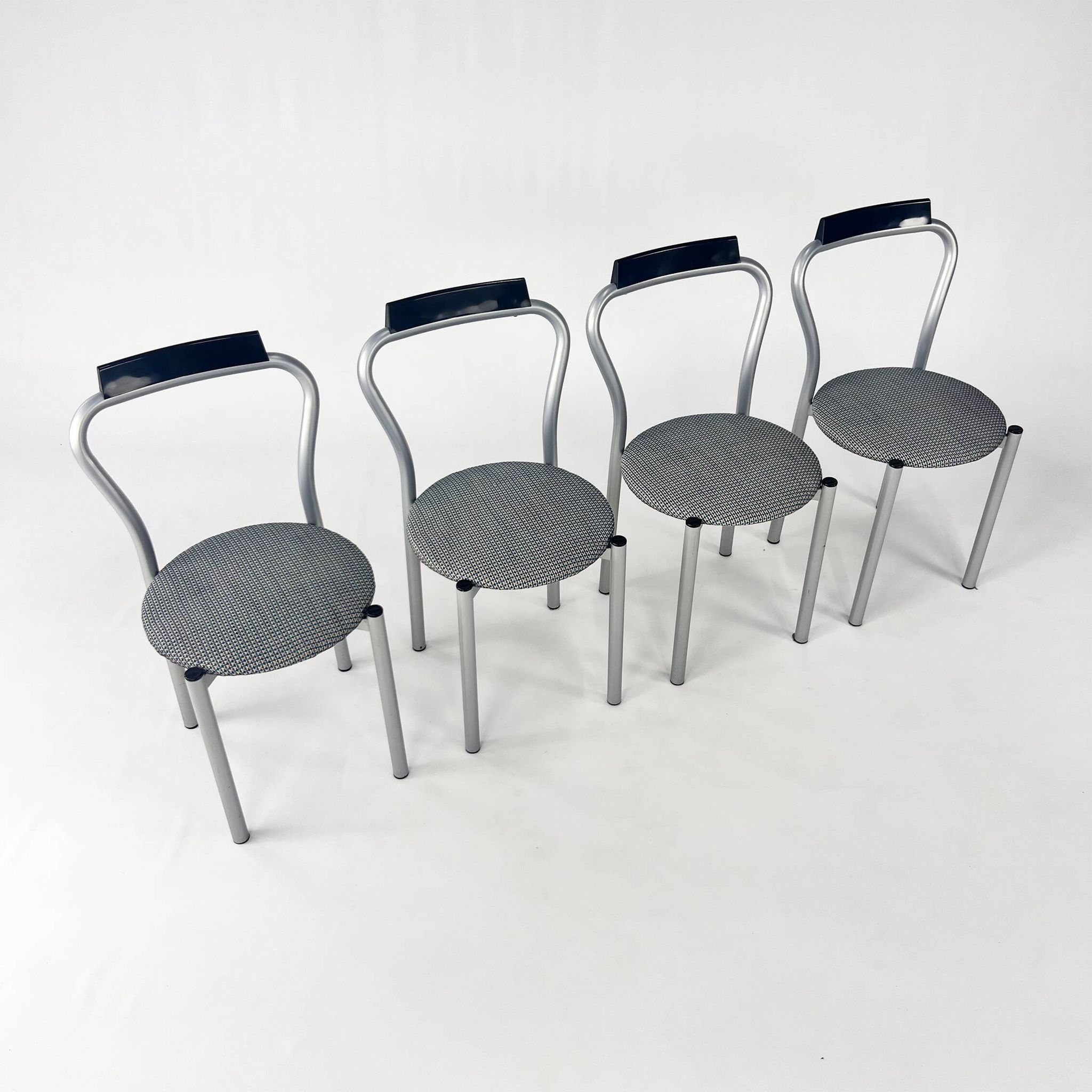Ensemble de 4 chaises de salle à manger par Calligaris Italie, 1980