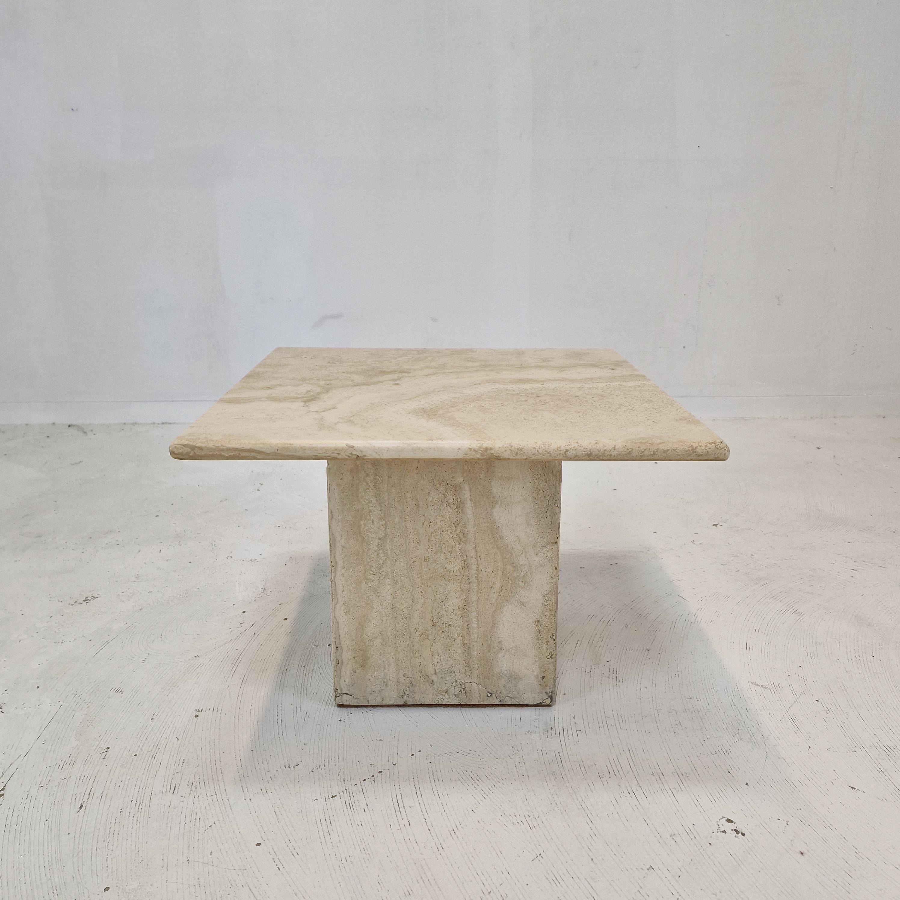 Italian travertine coffee table, 1980s
