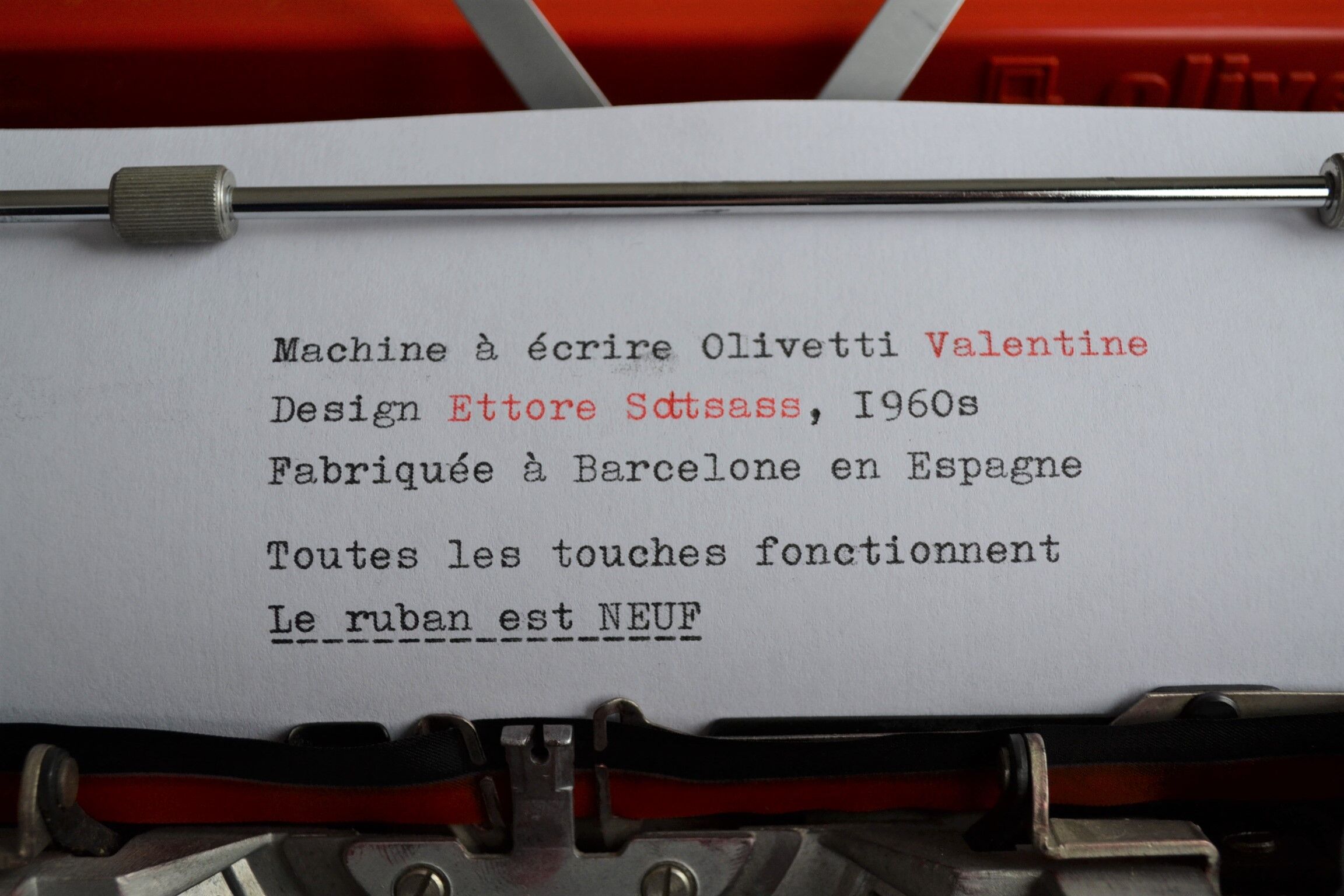 Olivetti "Valentine S" typewriter by Ettore Sottsass - 1960s