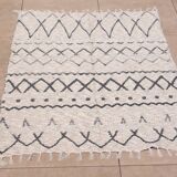 Recycled cotton handcrafted rug - Reversible - Grey