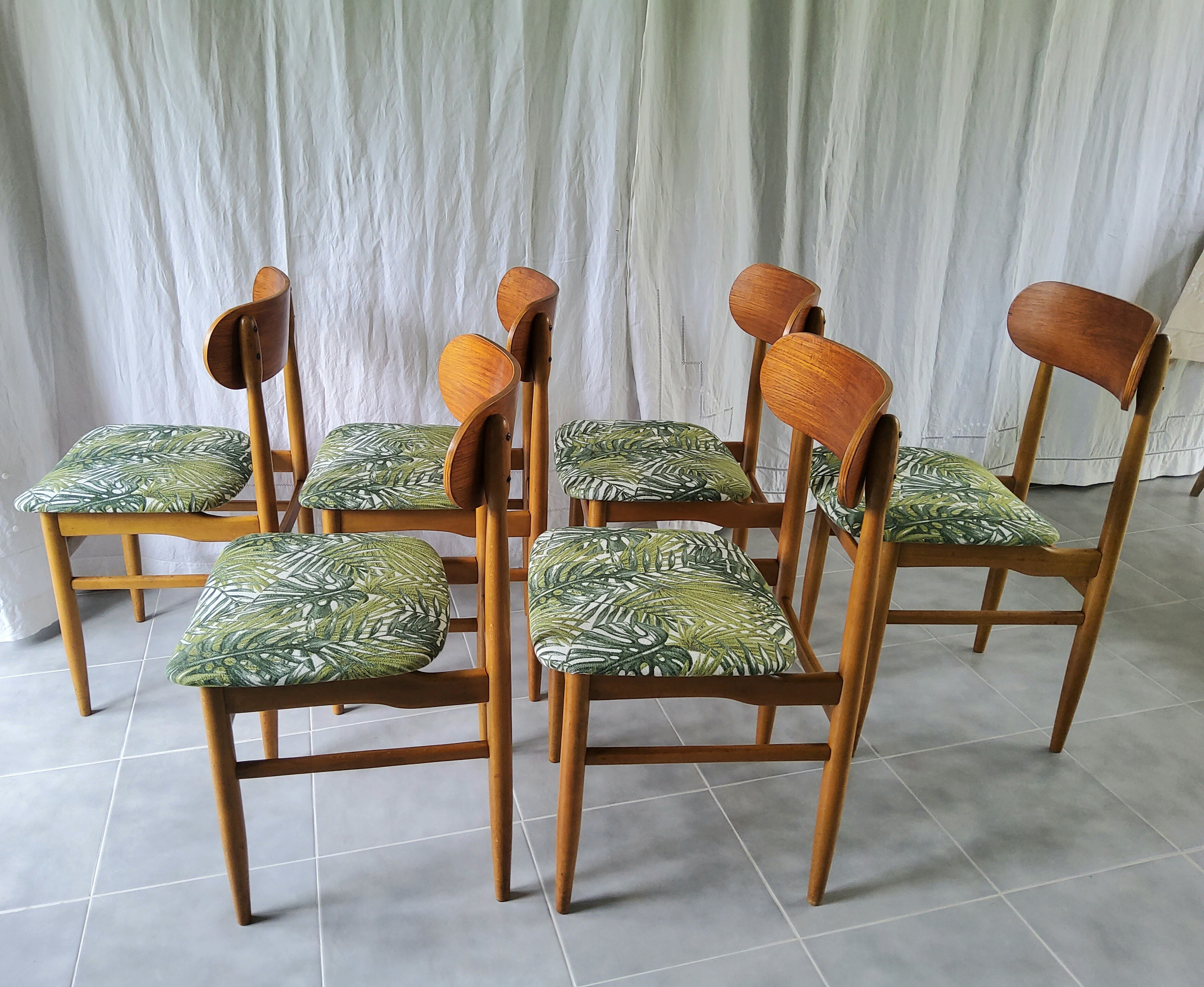 Set of 6 chairs 60s