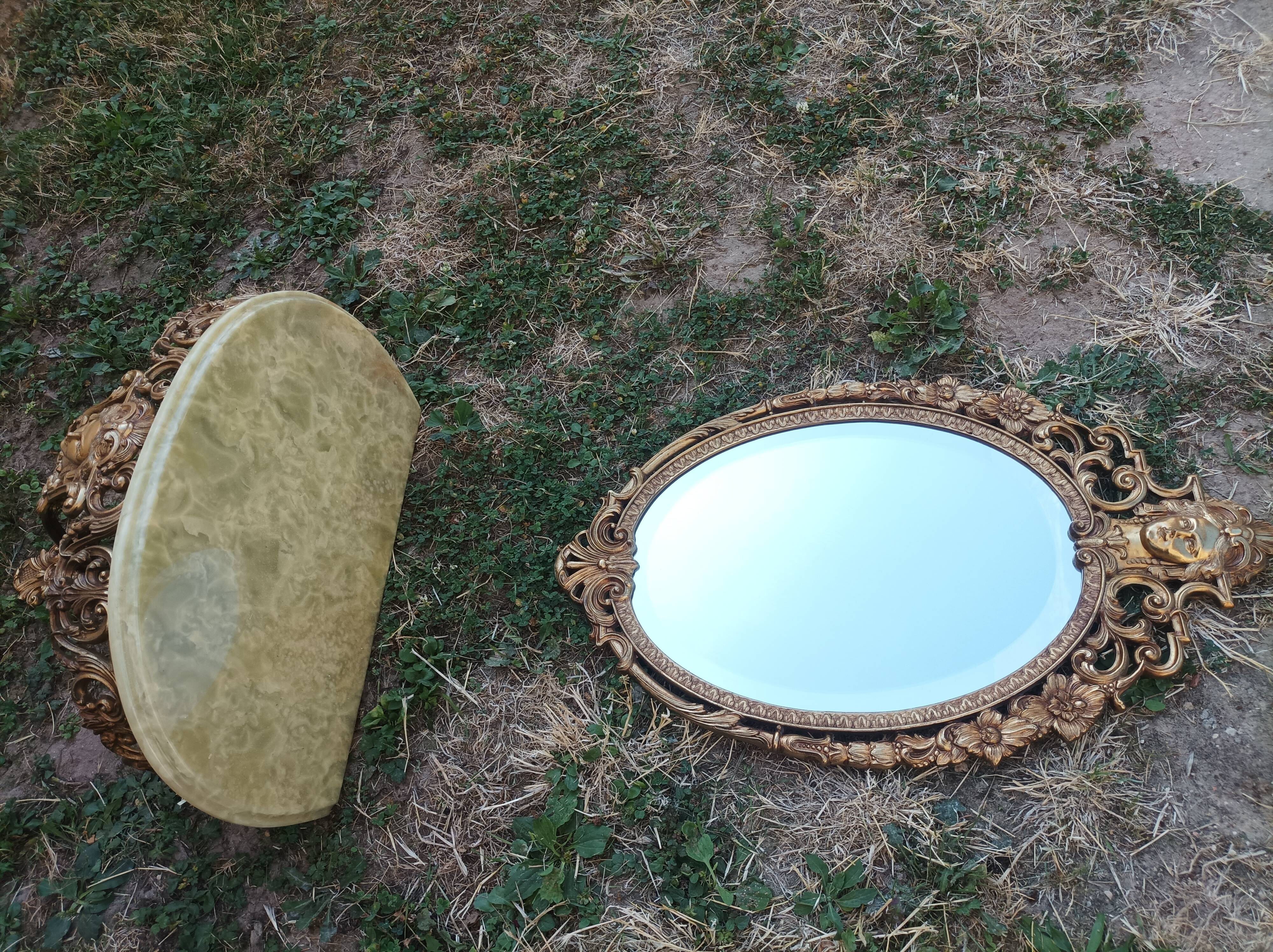 Wall console + matching mirror