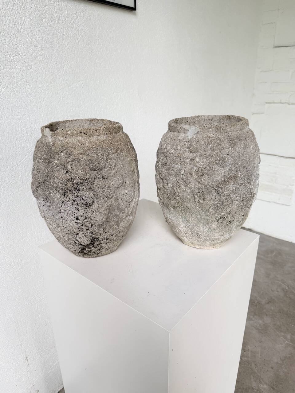 Pair of cement planters, 1900