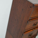 Belgian oak apothecary / filing cabinet folding doors, 1920/30s