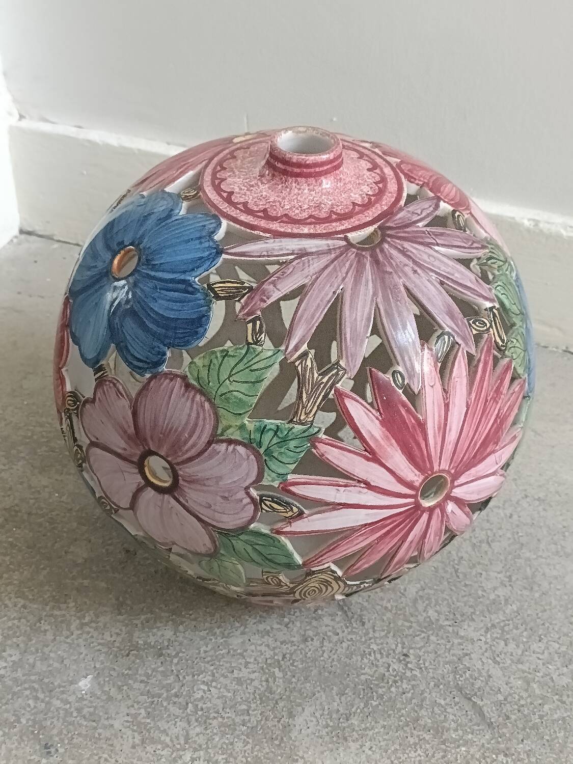 Openwork ball vase, Paul Lecomte