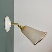 Vintage tulip wall lamp in white and gold granite glass