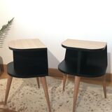 Vintage tripod bedside tables