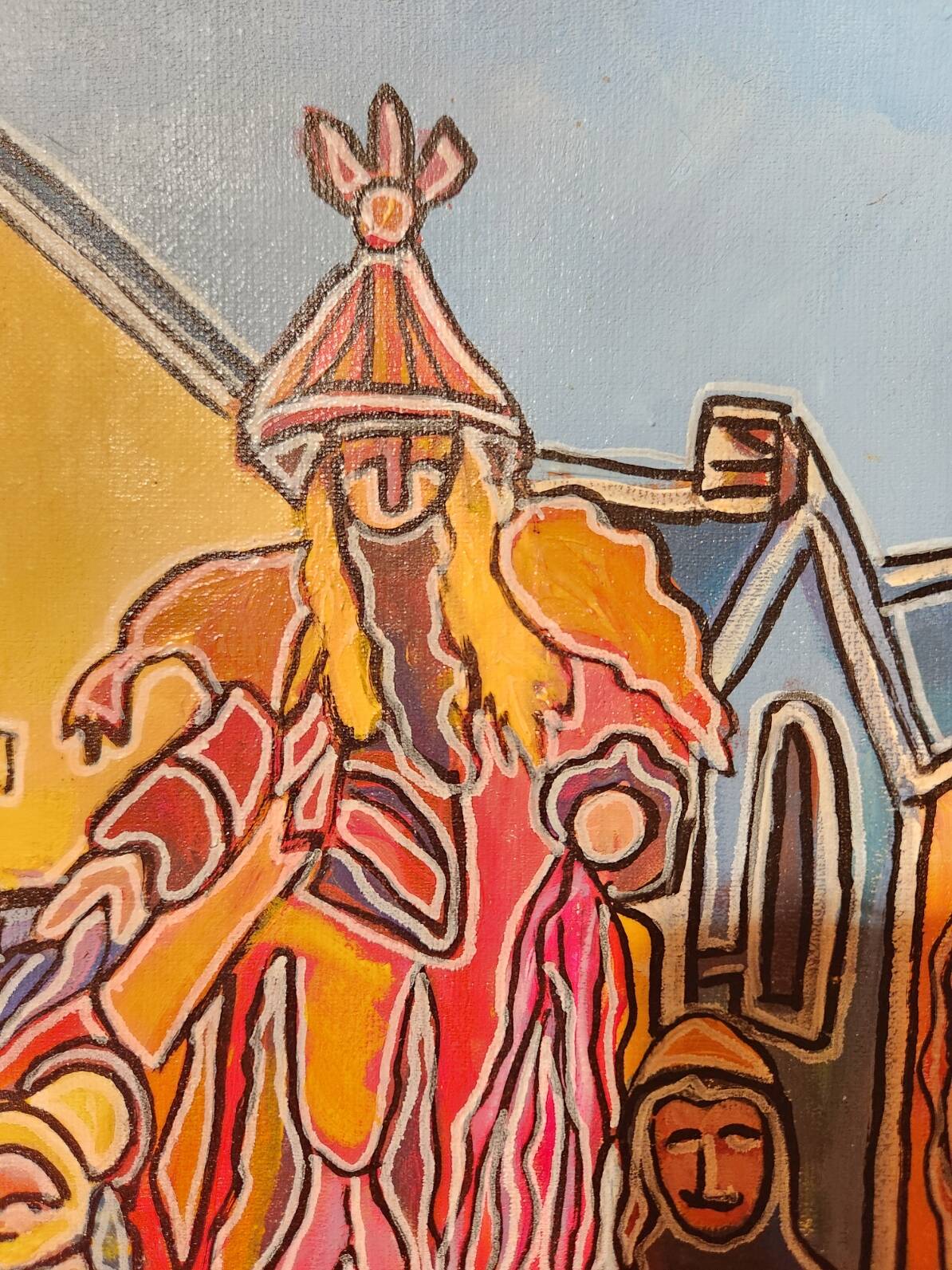 Oil painting on canvas The Waders Myklo Garcia Florensac