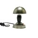 Mushroom table lamp, silver metal, black bakelite, Poland, 1950s