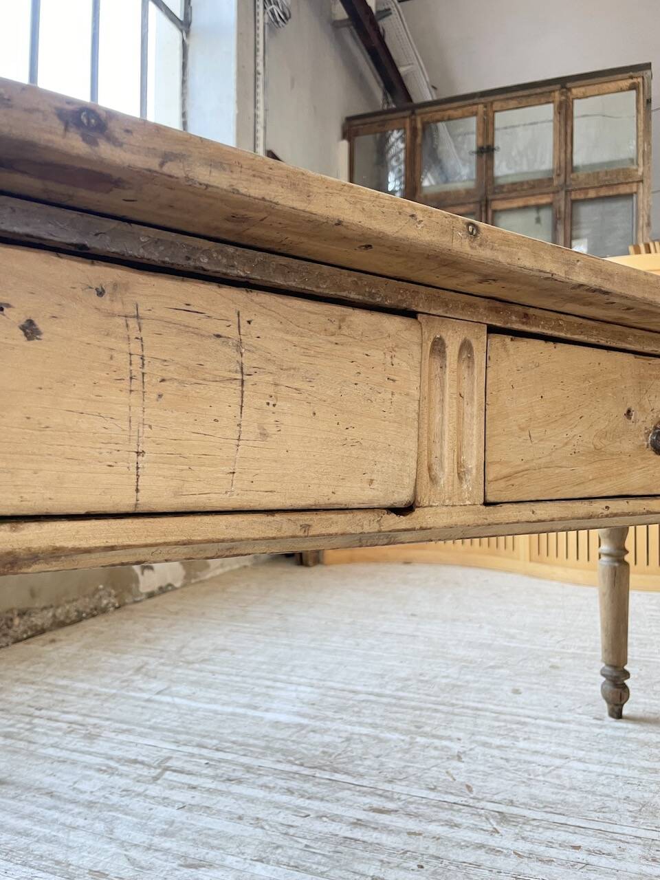 2m walnut drapery farmhouse table