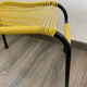 Yellow scoubidou ottoman