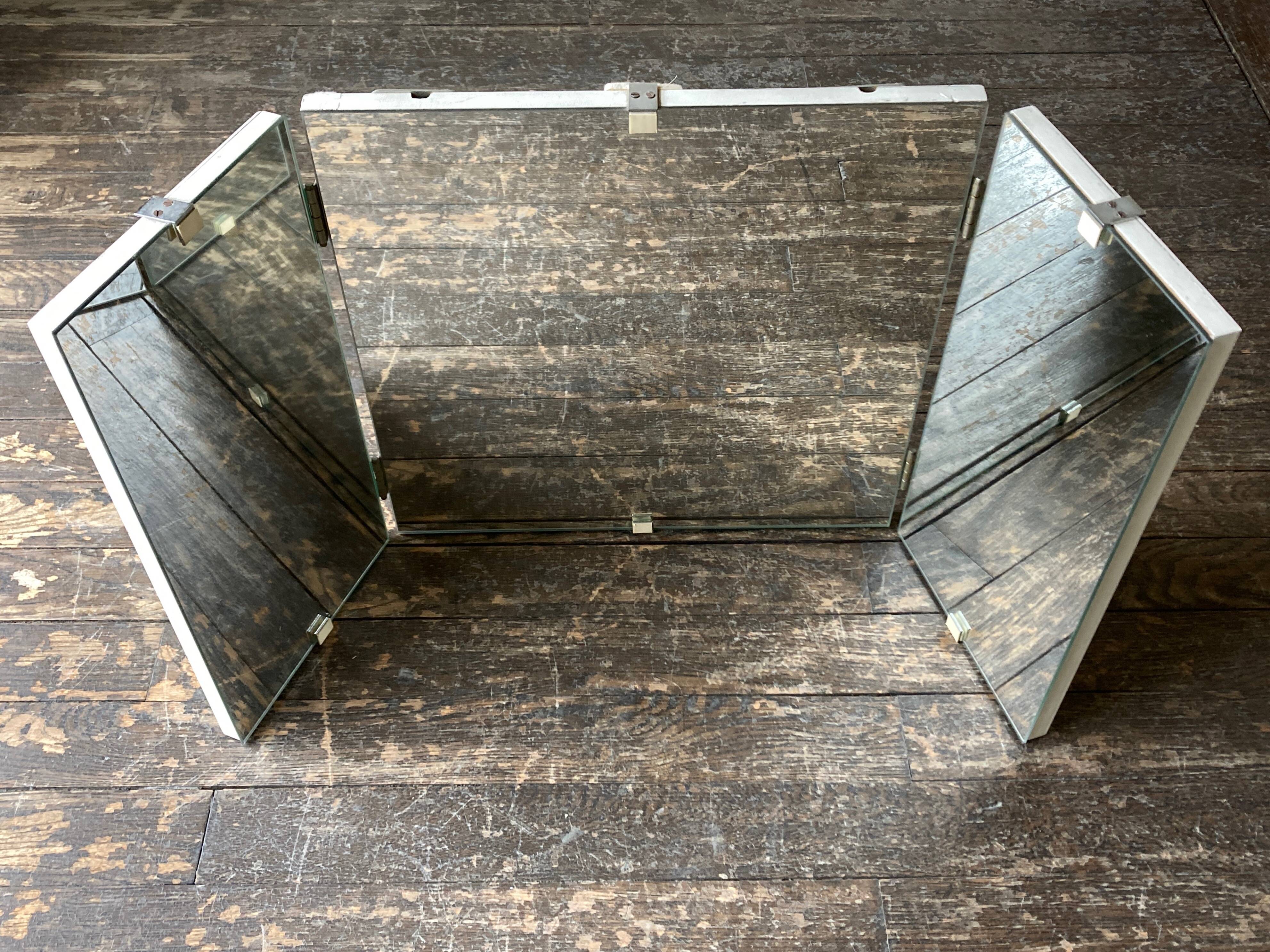 Wooden wallet triptych bathroom mirror 78cm x 38cm
