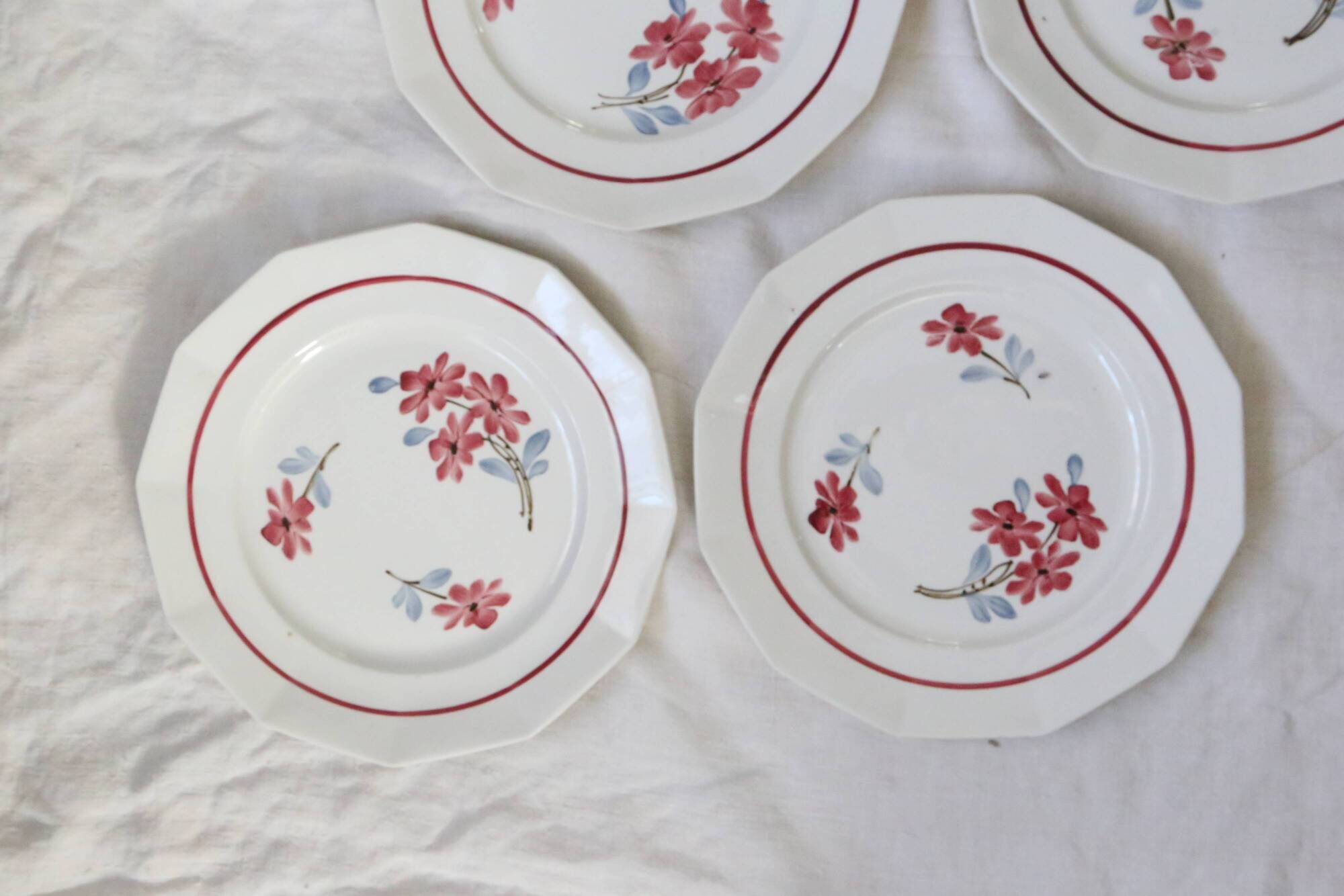 Dinner plates x6, Ceranord, Semi French Porcelain from the late 1950s