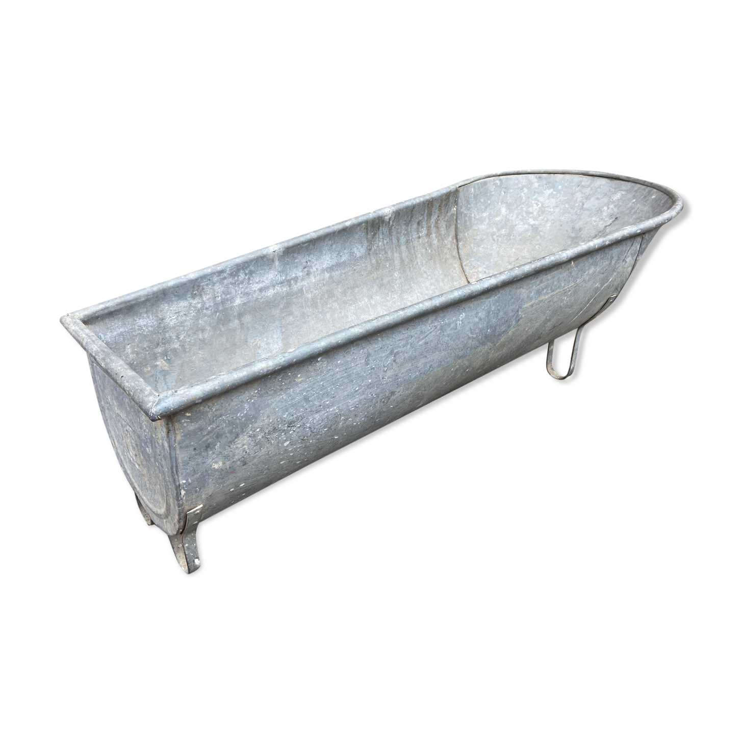 Baignoire adulte zinc galvanisee vintage 1940