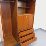 Armoire secrétaire meuble de rangement vintage style scandinave en teck