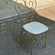 Vintage heart chair from the 1950s Hollywood Regency in gold metal.
