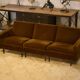 Ensemble canapé et 2 fauteuils en velours marron 1960’s