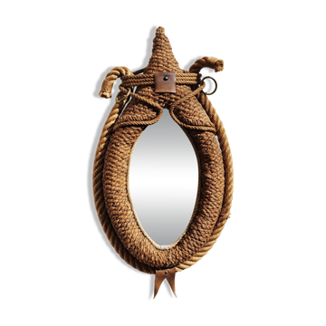 Rope mirror by Audoux-Minnet 1950