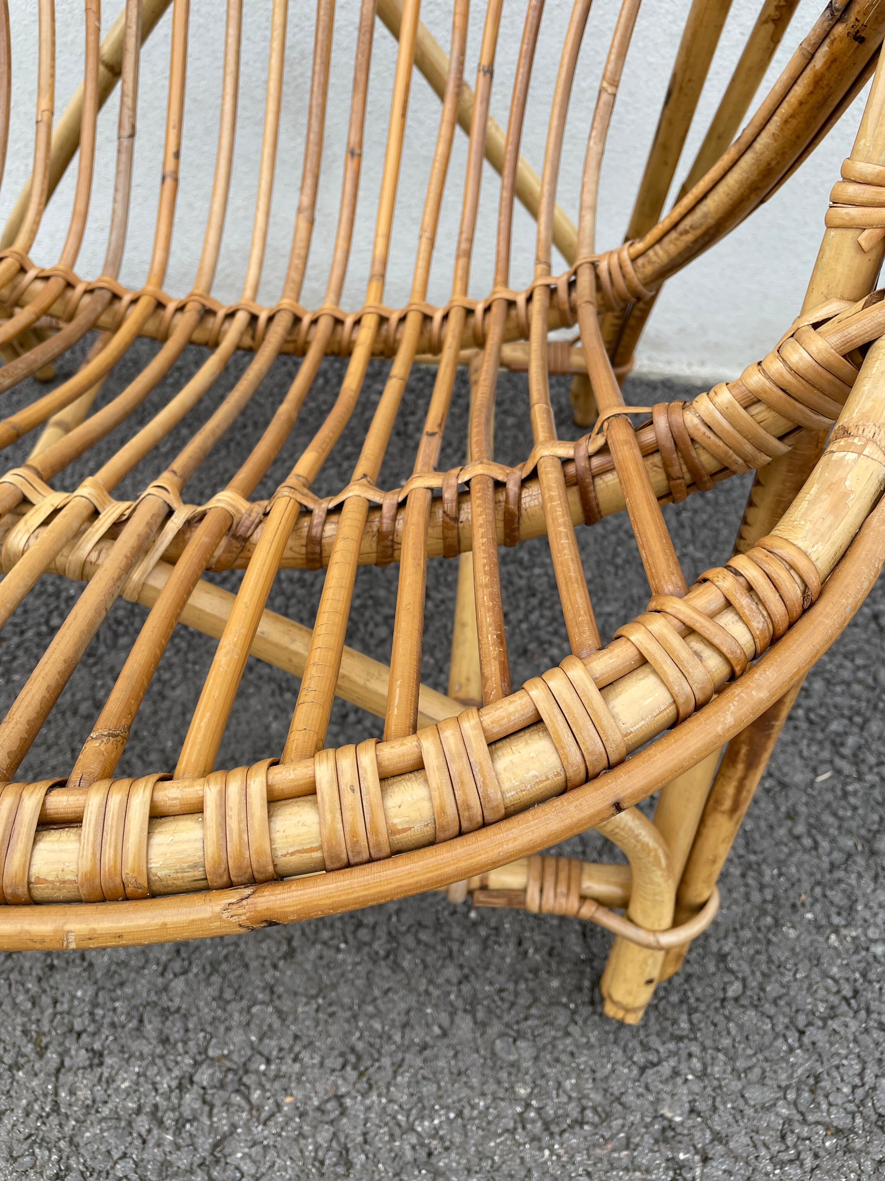 Rattan basket armchair